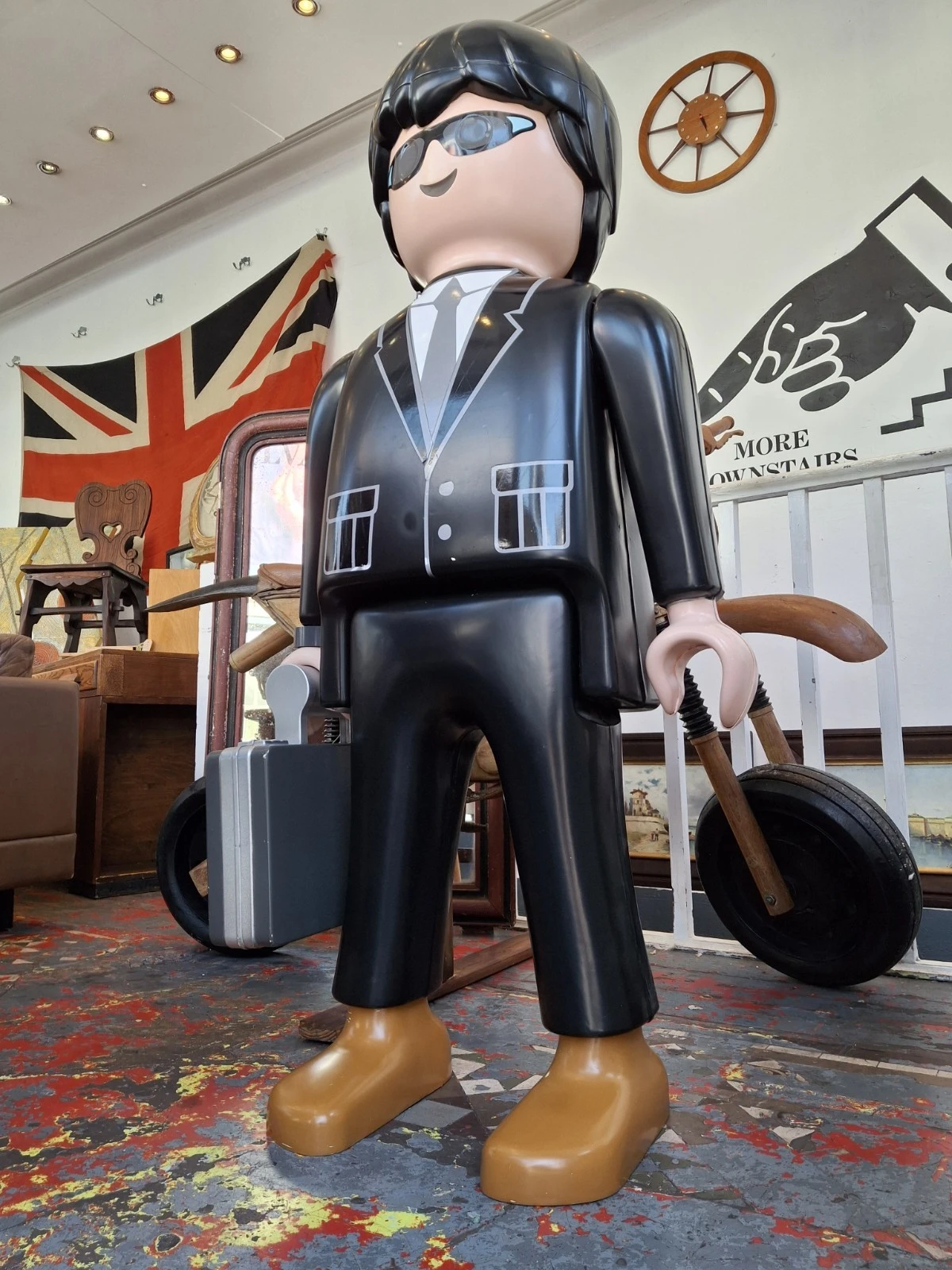 Giant Playmobil Secret Agent Toy Shop Display Figure. Vintage/Collectible/Retro