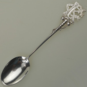 Fine antique George V English solid silver novelty Sporting Golfing Spoon C.1920