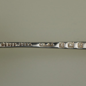 Fine antique George V English solid silver novelty Sporting Golfing Spoon C.1914
