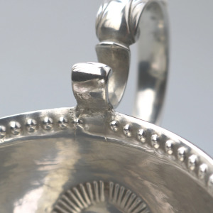An antique Georgian Irish solid silver Sauceboat Gravy Jug by Mathew West C.1789
