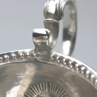 An antique Georgian Irish solid silver Sauceboat Gravy Jug by Mathew West C.1789 - Image 10