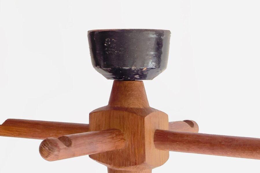 Guillerme, Chambron And Danikowski 20th Century Chandelier In Oak And Opaline