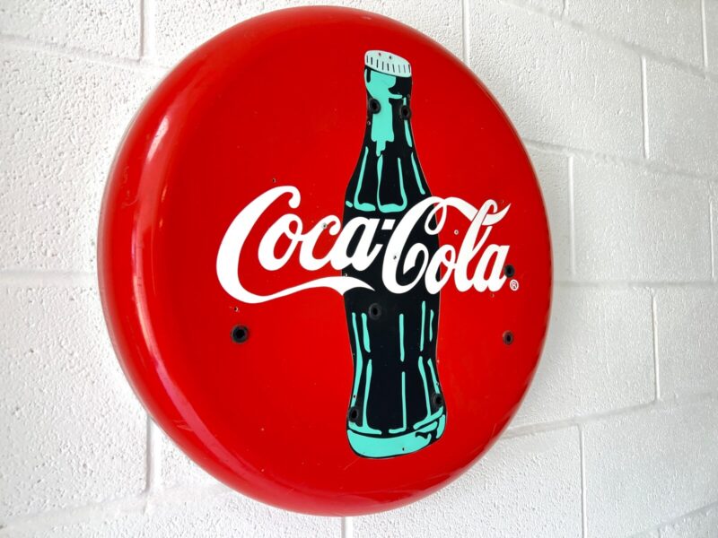 Homemade Coca Cola Button Sign