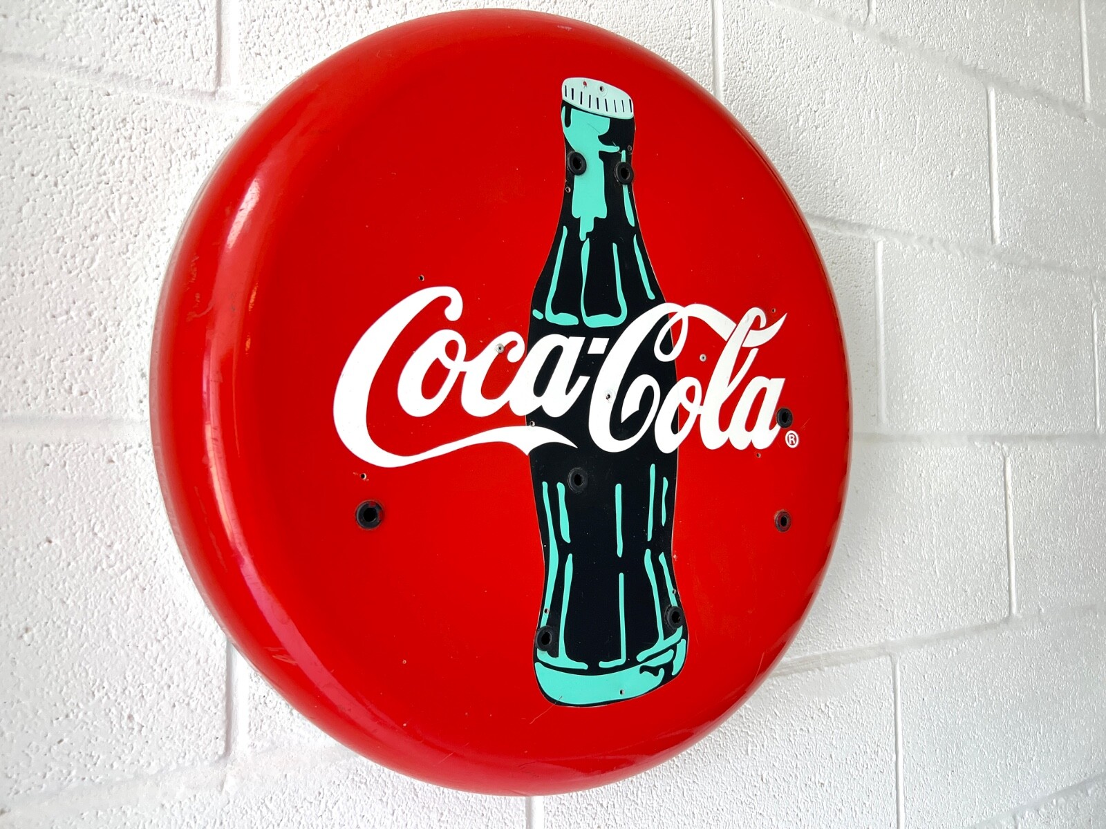 Homemade Coca Cola Button Sign