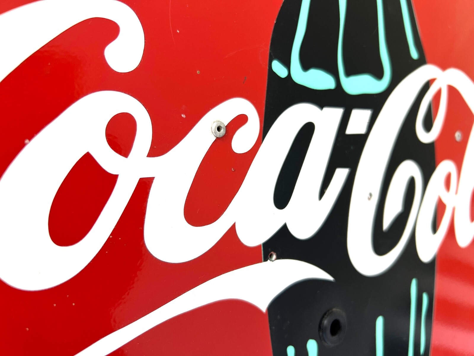 Homemade Coca Cola Button Sign
