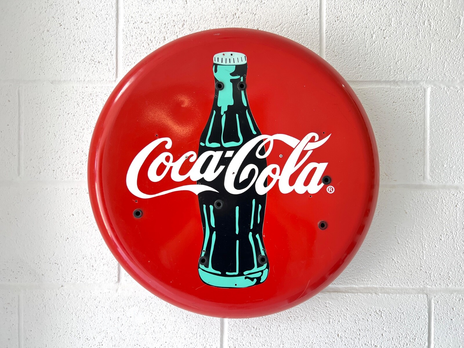 Homemade Coca Cola Button Sign