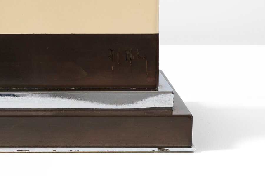 Jean Claude Mahey – Cream Resin Table Lamp 1970s