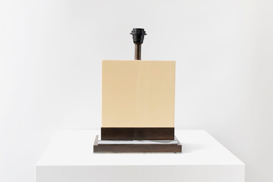 Jean Claude Mahey – Cream Resin Table Lamp 1970s