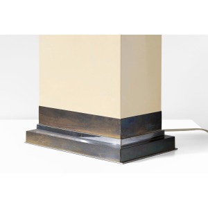Jean Claude Mahey – Rectangular Cream Resin Table Lamp 1970s