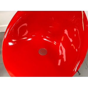 Kartell Eros, Pair of Red & Chrome Swivel Chairs