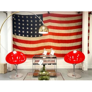 Kartell Eros, Pair of Red & Chrome Swivel Chairs