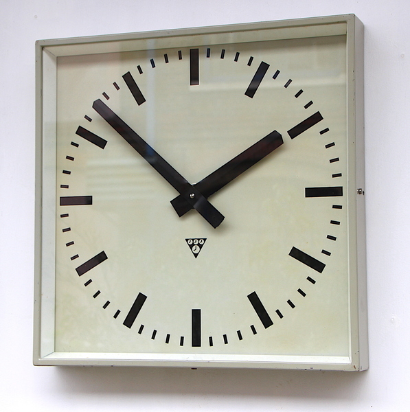 Large 44cm 1970s Czech Office/Commercial Industrial Wall Clock. Fully Guaranteed