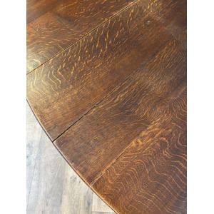 Large Oak Dropleaf Dining Table On Turned Legs
