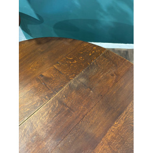 Large Oak Dropleaf Dining Table On Turned Legs