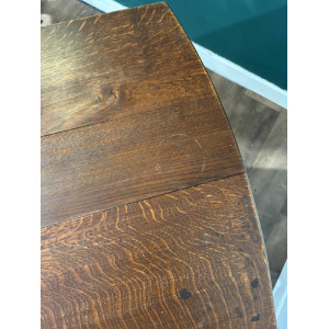 Large Oak Dropleaf Dining Table On Turned Legs