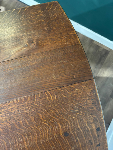 Large Oak Dropleaf Dining Table On Turned Legs