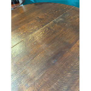 Large Oak Dropleaf Dining Table On Turned Legs