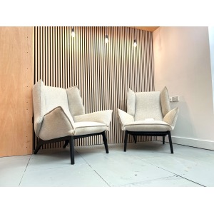 Ligne Roset, Pair of Upholstered Toa Armchairs