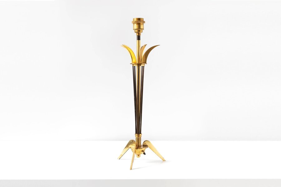 Maison Arlus Brass Table Lamp, 1950s