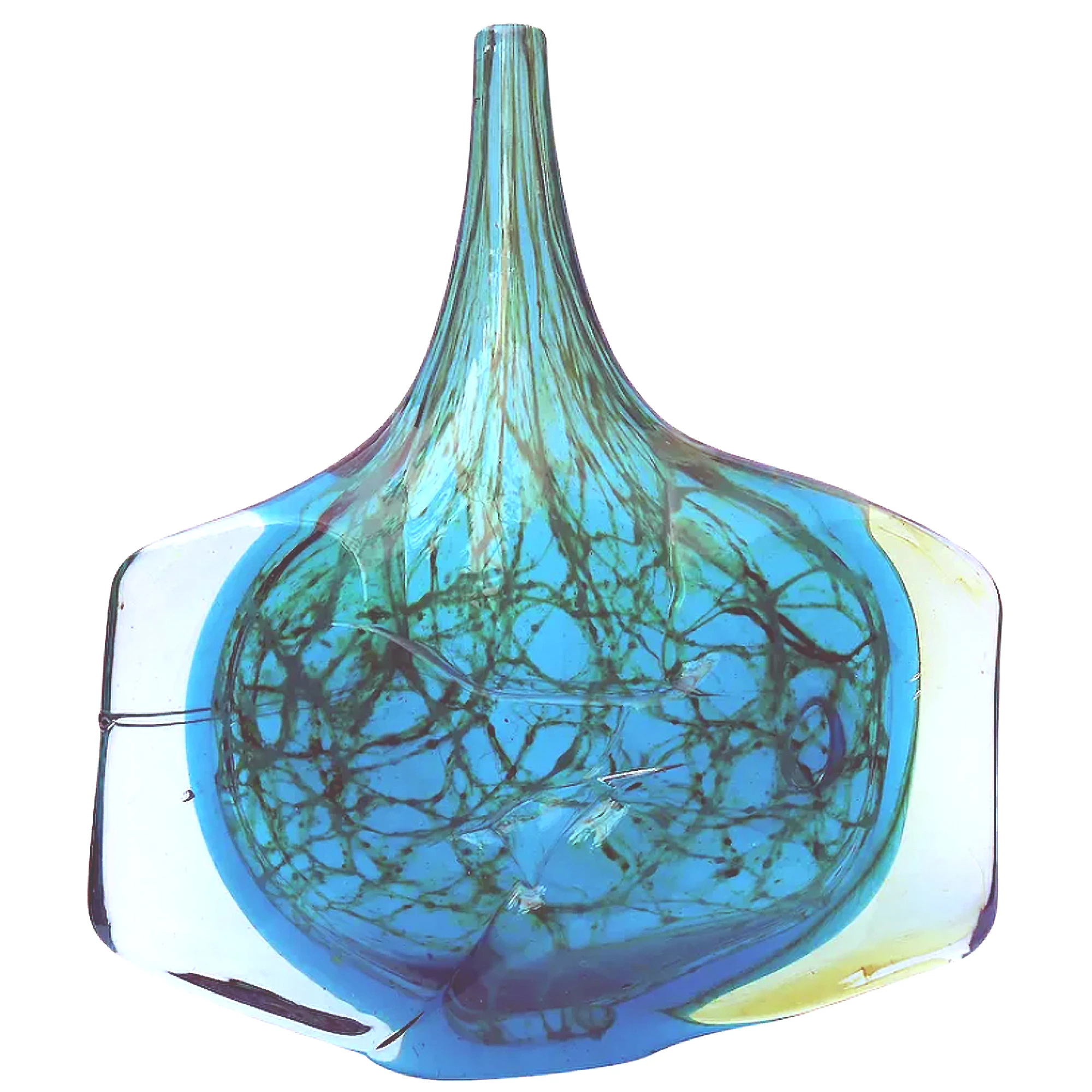 A good mid-century Maltese Mdina art glass signed & dated Fish / Axe Head Vase C.1976