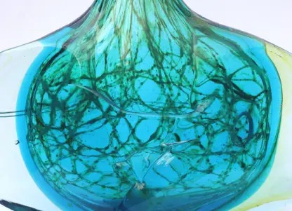 A good mid-century Maltese Mdina art glass signed & dated Fish / Axe Head Vase C.1976 - Image 3