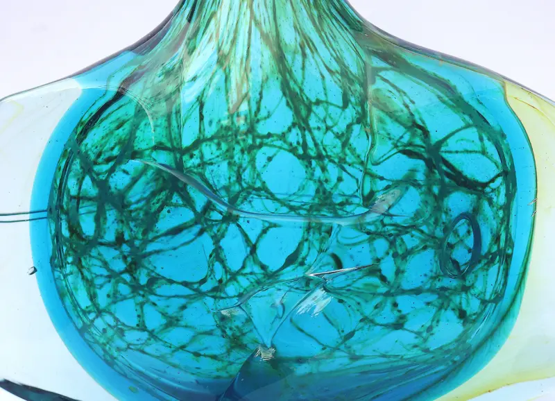 A good mid-century Maltese Mdina art glass signed & dated Fish / Axe Head Vase C.1976