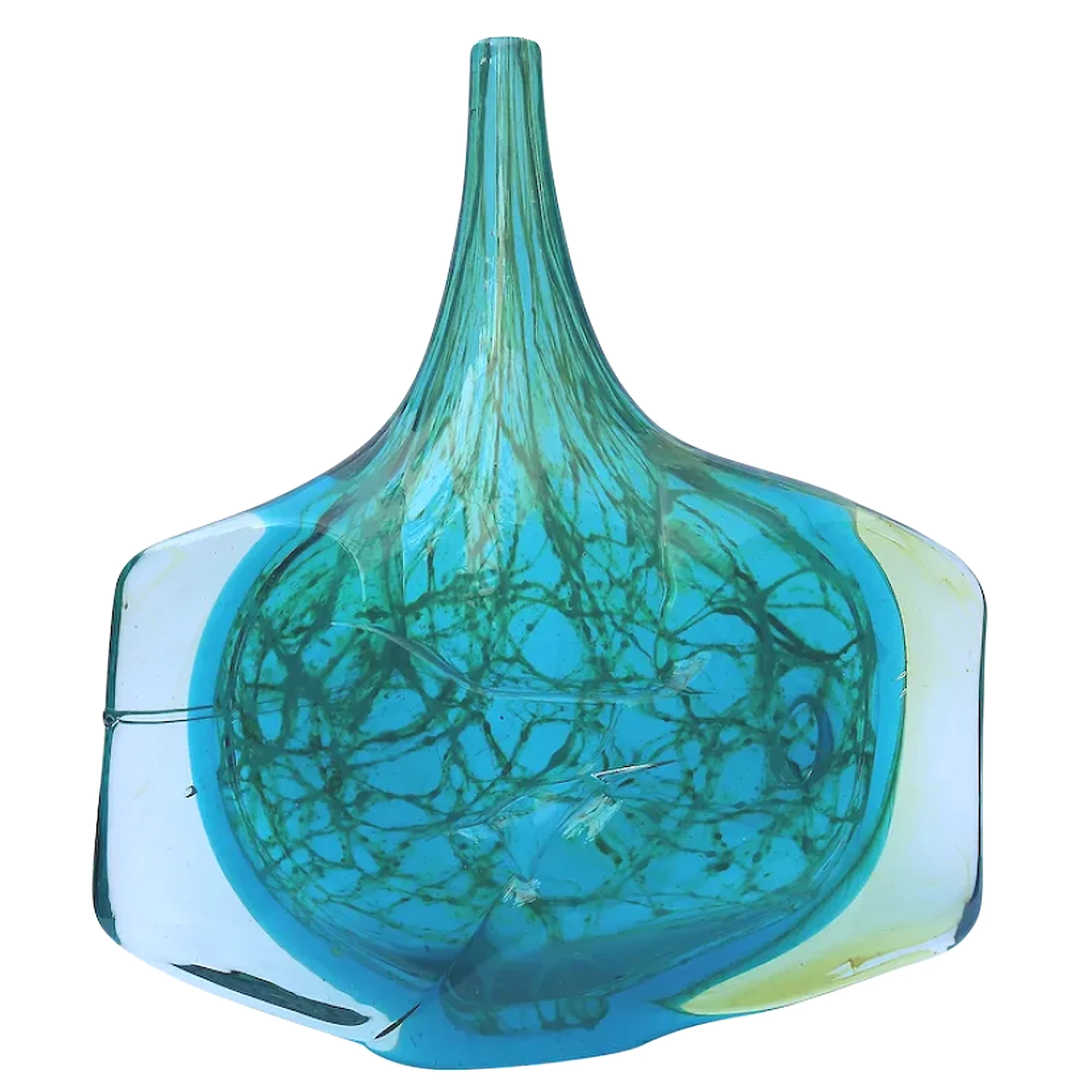 A good mid-century Maltese Mdina art glass signed & dated Fish / Axe Head Vase C.1976