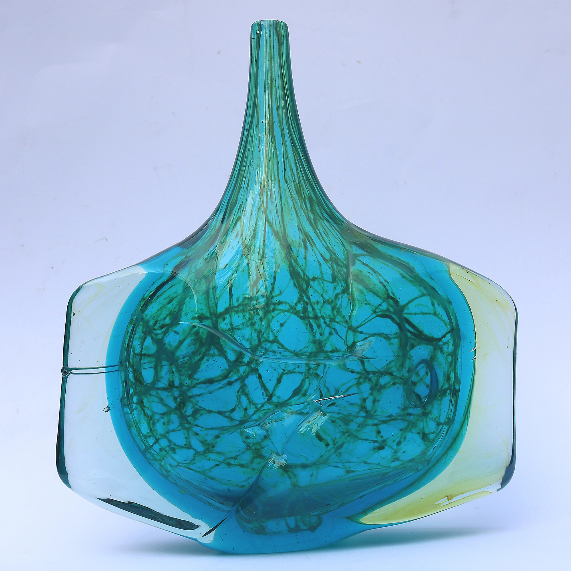 A good mid-century Maltese Mdina art glass signed & dated Fish / Axe Head Vase C.1976