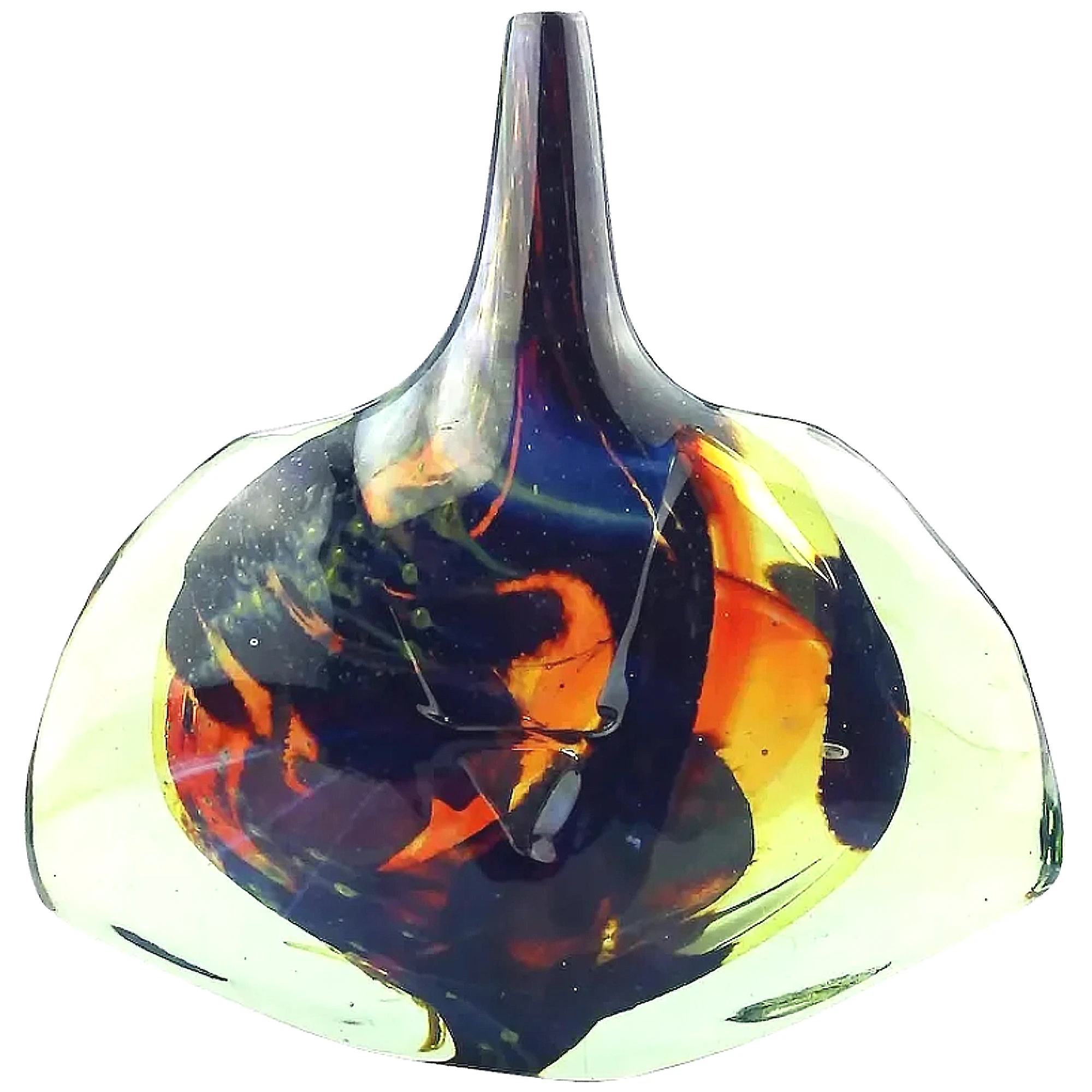 A good mid-century Maltese Mdina art glass signed & dated Fish / Axe Head Vase C.1978