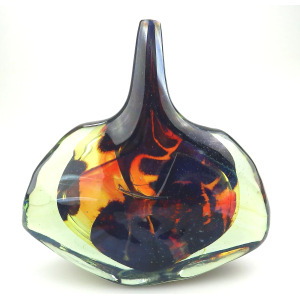 A good mid-century Maltese Mdina art glass signed & dated Fish / Axe Head Vase C.1978
