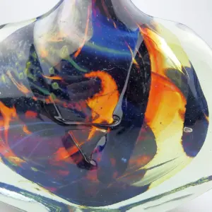 A good mid-century Maltese Mdina art glass signed & dated Fish / Axe Head Vase C.1978