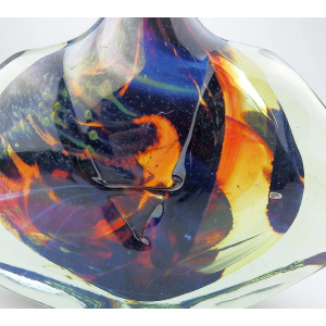 A good mid-century Maltese Mdina art glass signed & dated Fish / Axe Head Vase C.1978