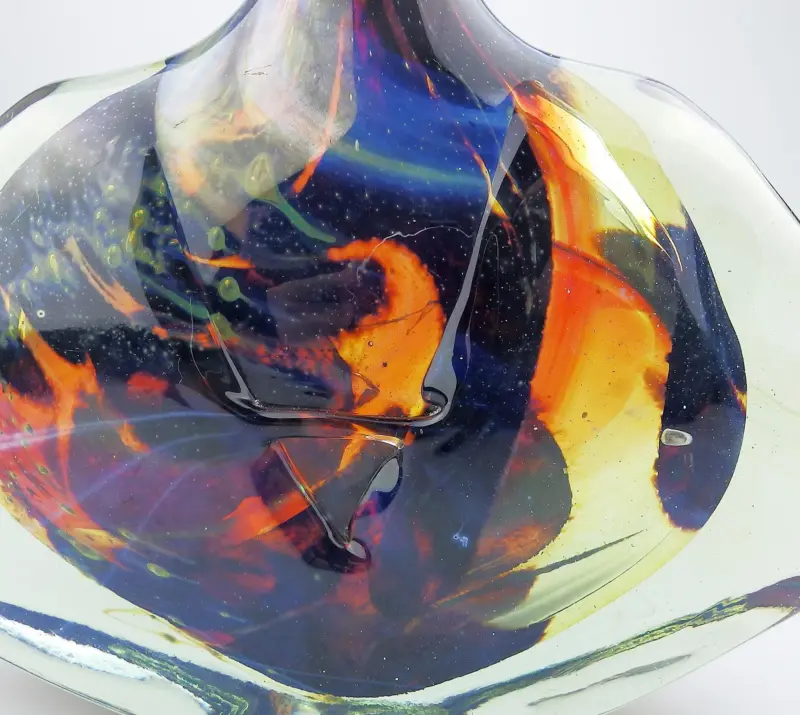 A good mid-century Maltese Mdina art glass signed & dated Fish / Axe Head Vase C.1978