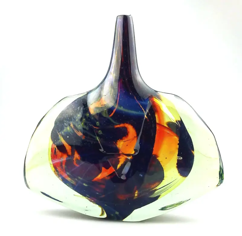 A good mid-century Maltese Mdina art glass signed & dated Fish / Axe Head Vase C.1978
