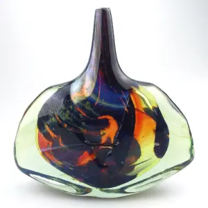 A good mid-century Maltese Mdina art glass signed & dated Fish / Axe Head Vase C.1978