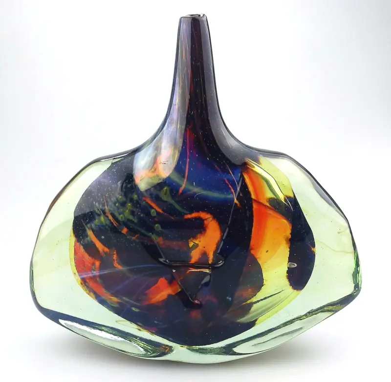 A good mid-century Maltese Mdina art glass signed & dated Fish / Axe Head Vase C.1978