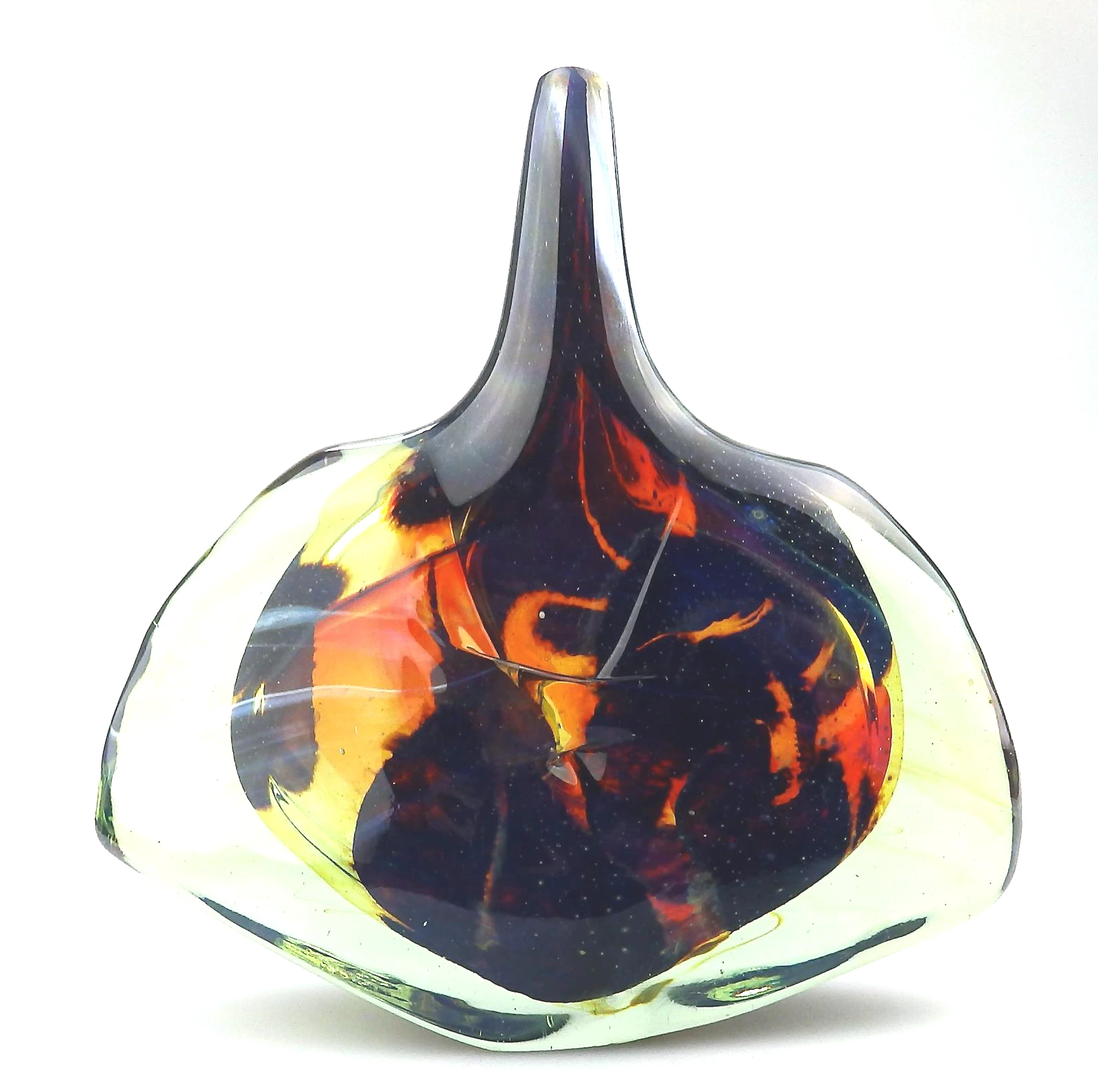 A good mid-century Maltese Mdina art glass signed & dated Fish / Axe Head Vase C.1978
