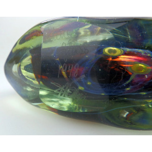 A good mid-century Maltese Mdina art glass signed & dated Fish / Axe Head Vase C.1978