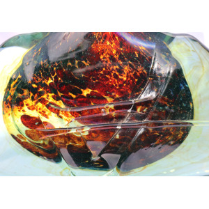A very good mid-century hand-blown Maltese signed & dated Mdina glass Axe Head / Fish Vase C.1977