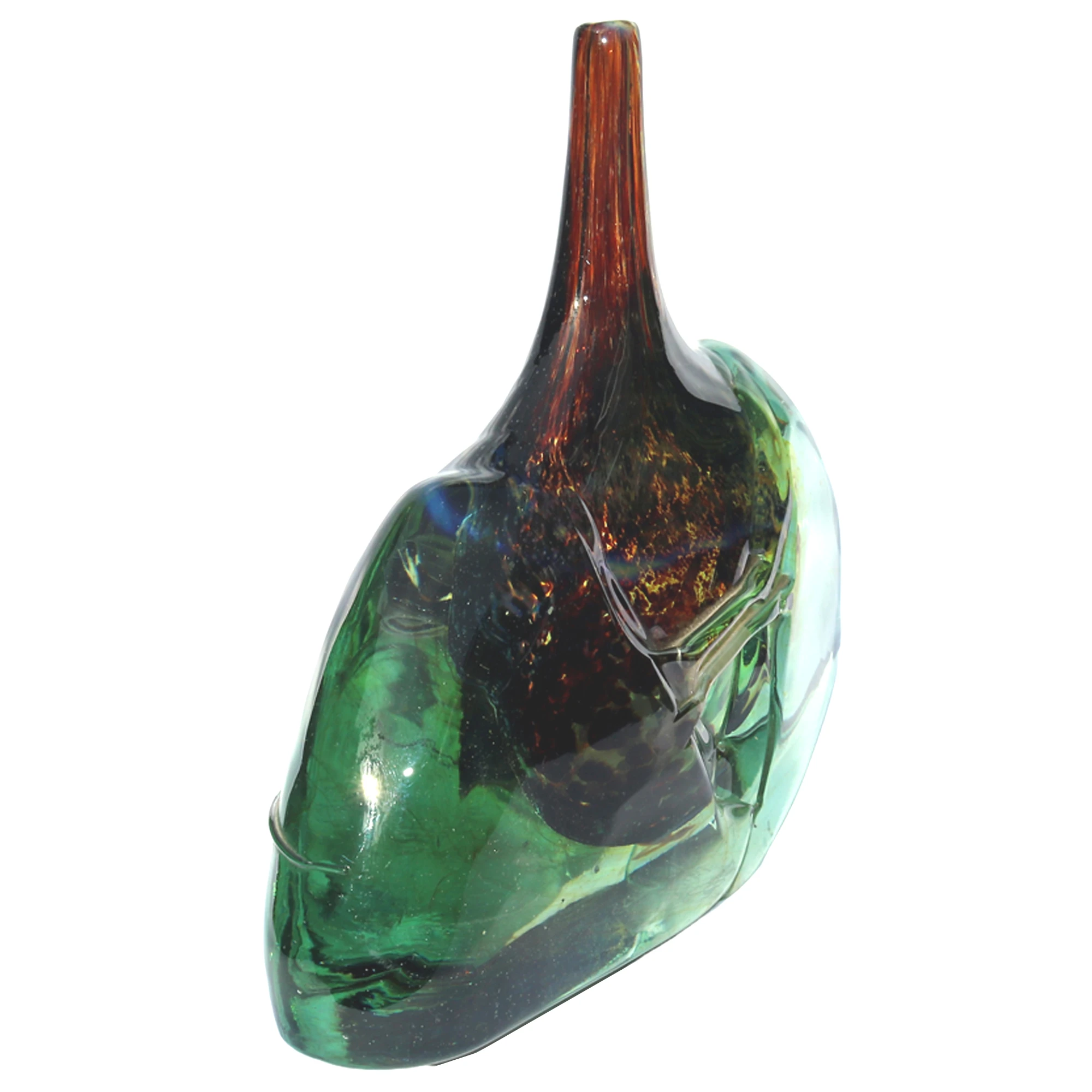 A very good mid-century hand-blown Maltese signed & dated Mdina glass Axe Head / Fish Vase C.1977