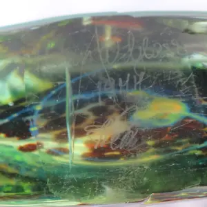 A very good mid-century hand-blown Maltese signed & dated Mdina glass Axe Head / Fish Vase C.1977