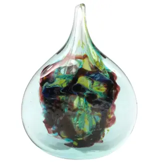 A very good mid-century hand blown Maltese Mdina signed Michael Harris glass Cut-Ice Lollipop Vase C.1968-72