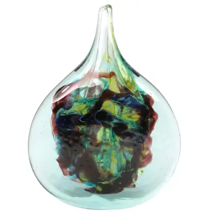 A very good mid-century hand blown Maltese Mdina signed Michael Harris glass Cut-Ice Lollipop Vase C.1968-72