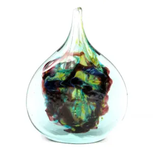 A very good mid-century hand blown Maltese Mdina signed Michael Harris glass Cut-Ice Lollipop Vase C.1968-72