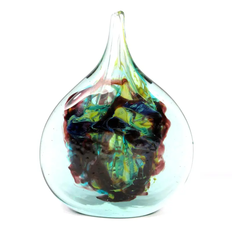 A very good mid-century hand blown Maltese Mdina signed Michael Harris glass Cut-Ice Lollipop Vase C.1968-72