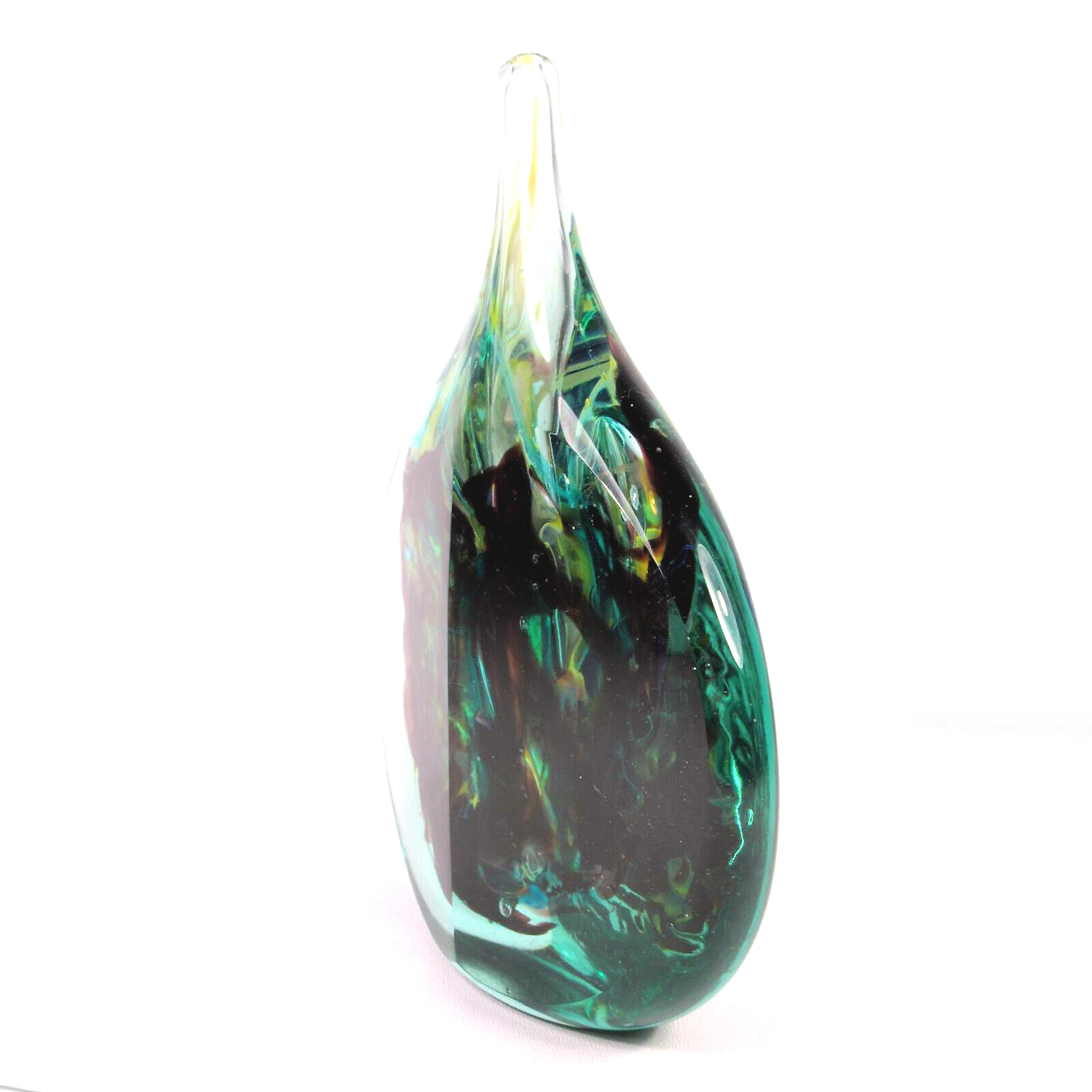 A very good mid-century hand blown Maltese Mdina signed Michael Harris glass Cut-Ice Lollipop Vase C.1968-72