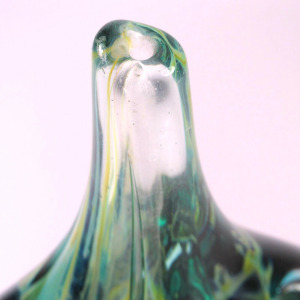 A very good mid-century hand blown Maltese Mdina signed Michael Harris glass Cut-Ice Lollipop Vase C.1968-72