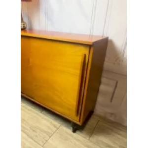 Mid Century 1960's Teak Sliding Door Sideboard Cabinet, Vintage Sideboard, Vintage Cabinet