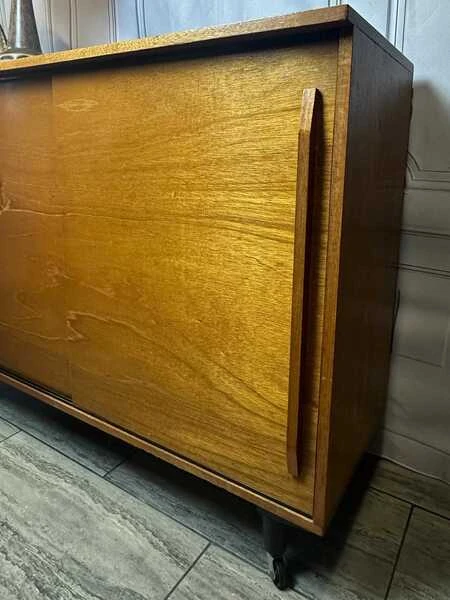 Mid Century 1960's Teak Sliding Door Sideboard Cabinet, Vintage Sideboard, Vintage Cabinet