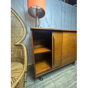 Mid Century 1960's Teak Sliding Door Sideboard Cabinet, Vintage Sideboard, Vintage Cabinet